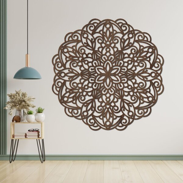 Mandala din lemn pentru perete, decor floral | MELLANY