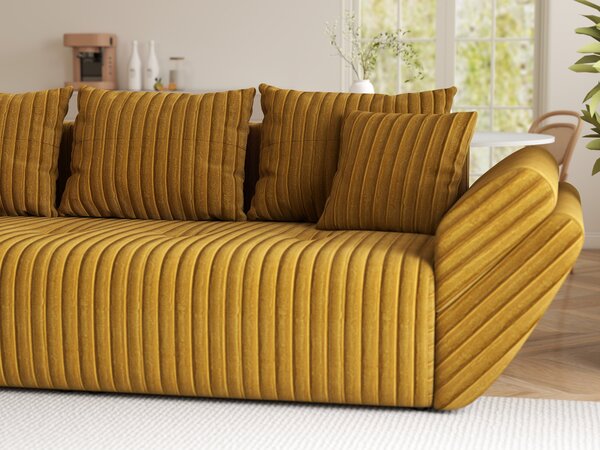 Canapea extensibilă dumonde cu ladă de depozitare Berlin Ambience Mustar 250x100 cm