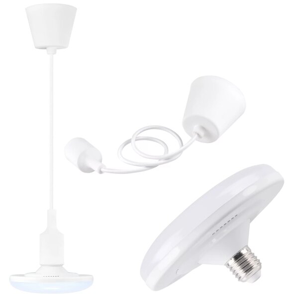 LED Lampa suspendata KIKI 1xE27/10W/230V alb