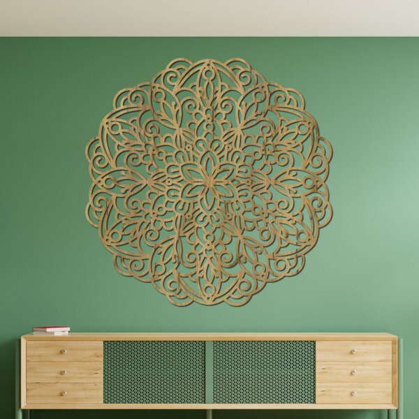 Mandala din lemn pentru perete, decor floral | MELLANY