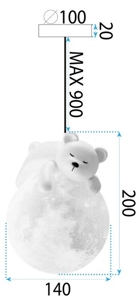 Lampă suspendată WHITE BEAR APP1597-1CP