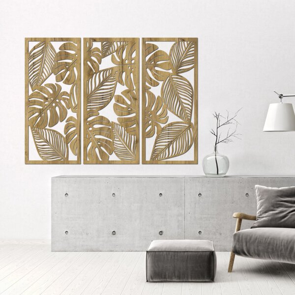 Pictură murală monstera din trei piese | LAJFEN
