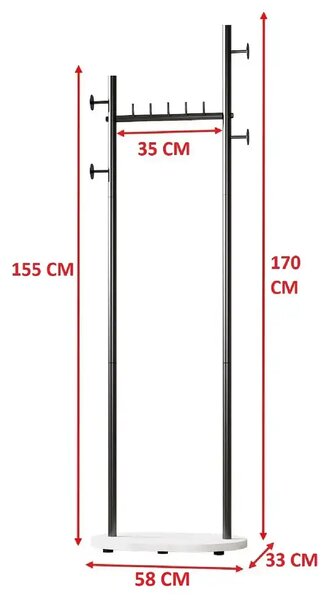 Cuier din metal ,culoare negru,170x58 cm