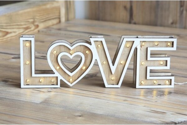 Globo 29976 - Lampa de masa LED LOVE 24xLED/0,06W/3xAA lemn