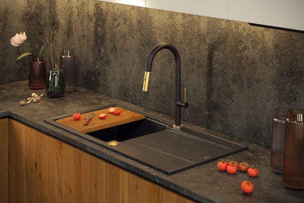 Quadron Evan chiuveta graniteq 86x50 cm gri/grafit/onix HCQE8650U5_BS_P2O