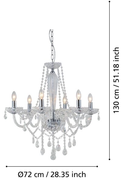 Eglo 39099 - Lustra BASILANO 1 6xE14/40W/230V