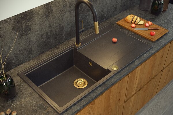 Quadron Evan chiuveta graniteq 86x50 cm negru HCQE58650U7_PVDG1_P2O