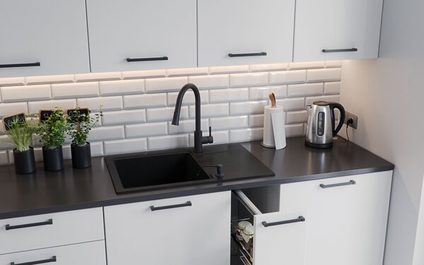 Quadron Peter chiuveta graniteq 78x50 cm negru HCQP7850BLM_PC