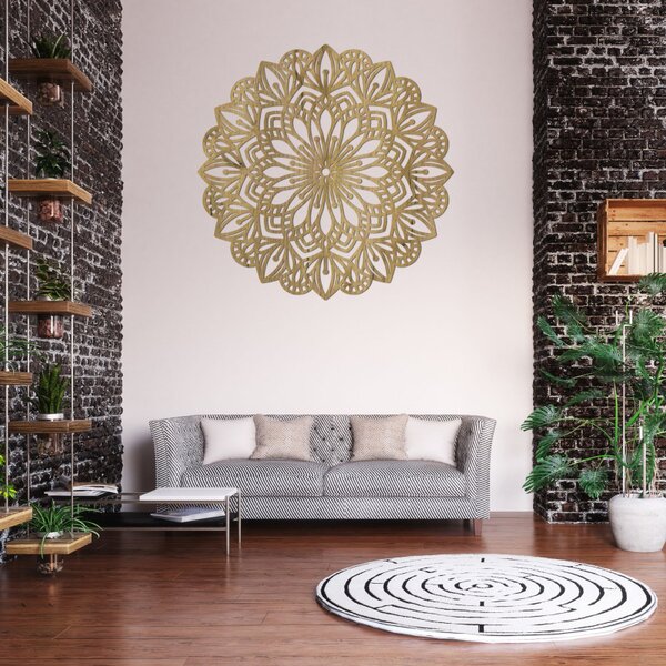 Decorațiune murală cu mandală din lemn | PETALUM