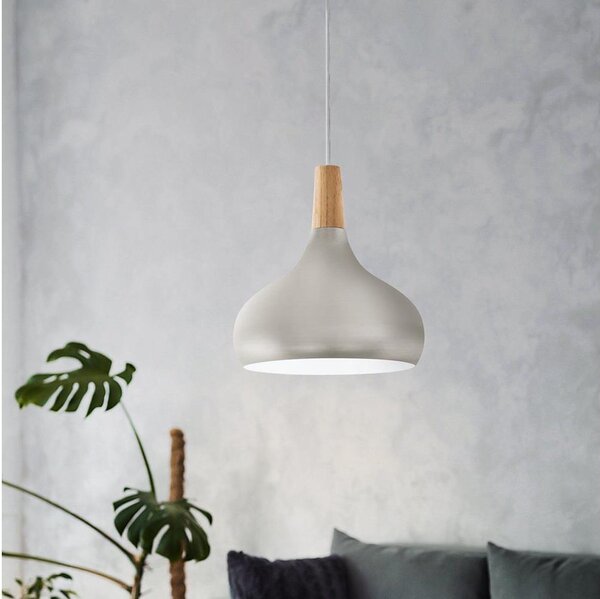 Eglo 96985 - Lustr SABINAR 1xE27/60W/230V pr. 28 cm argintiu