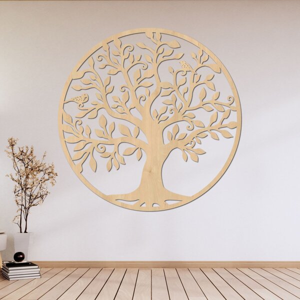 Pictură pe lemn Arborele Vieții - decorațiune elegantă de perete din lemn - LIFIRIN