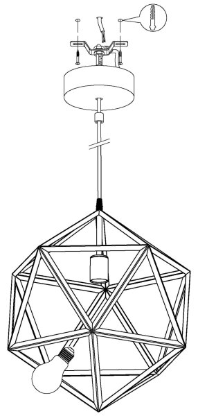 Eglo 49761 - Lampa suspendata EMBLETON 1xE27/60W/230V