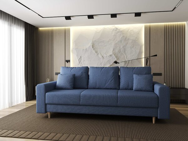 Canapea extensibilă dumonde cu ladă de depozitare Kronos Enjoy Albastru 210x100 cm
