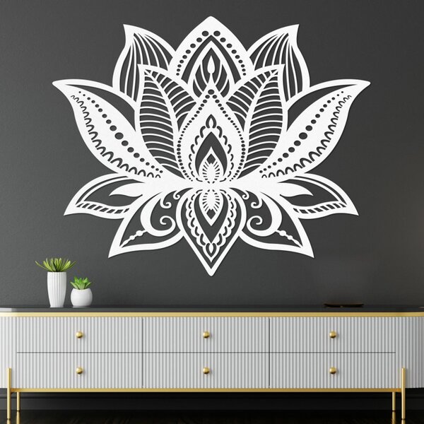Pictură murală din lemn cu floare de lotus | LOTONIS