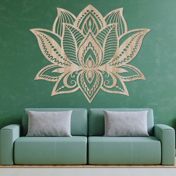Pictură murală din lemn cu floare de lotus | LOTONIS