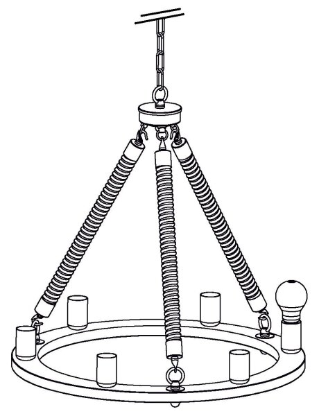 Eglo 49694 - Candelabru FINDLAY pe lanț, 6xE27/60W