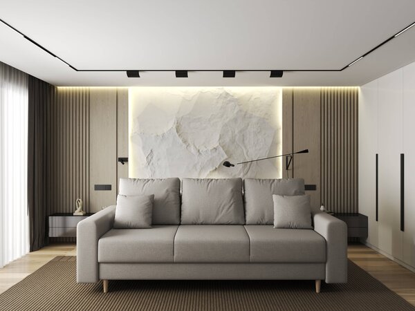 Canapea extensibilă dumonde cu ladă de depozitare Kronos Enjoy Bej 210x100 cm