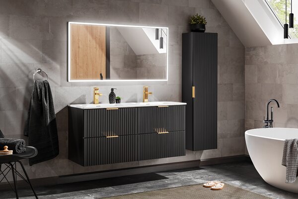 Comad Adel Black dulap 80x46x57 cm sub chiuveta pe perete negru ADEL BLACK 82-80-B-2S