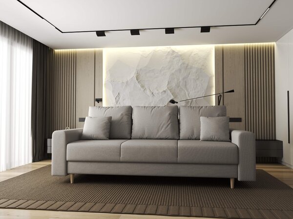 Canapea extensibilă dumonde cu ladă de depozitare Kronos Enjoy Bej 210x100 cm