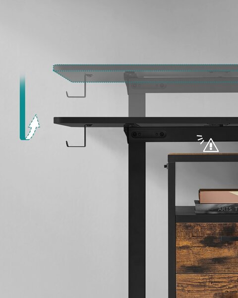 Birou reglabil Songmics Negru 140x60x120 cm