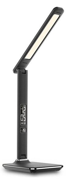 Immax 08930L - LED Lampă de masă cu display KINGFISHER LED/9W/230V/12V negru