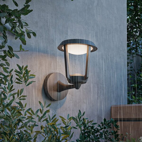 Philips Lampă de perete pentru exterior cu LED Nuvy, antracit, metal, IP44, Gri, Aluminiu