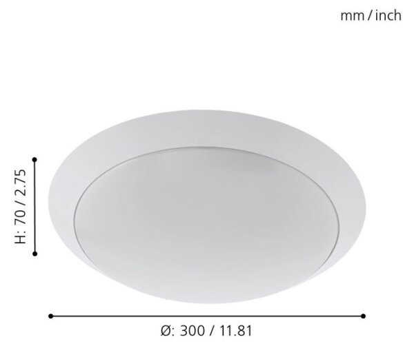 Eglo 97254 - Plafonieră LED pentru baie PILONE LED/11W/230V albă IP44