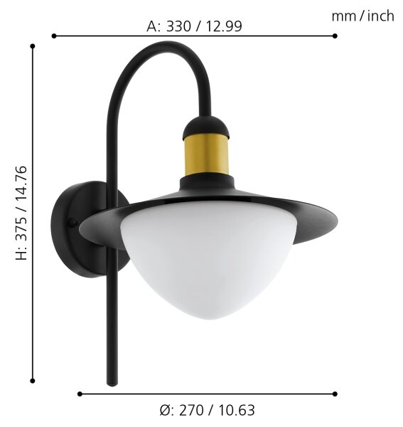 Eglo 97285 - Aplica perete exterior SIRMIONE 1xE27/60W/230V