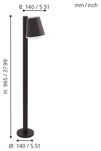Eglo 33561 - Lampă LED dimabilă de exterior CALDIERO-C 1xE27/9W/230V IP44 antracit