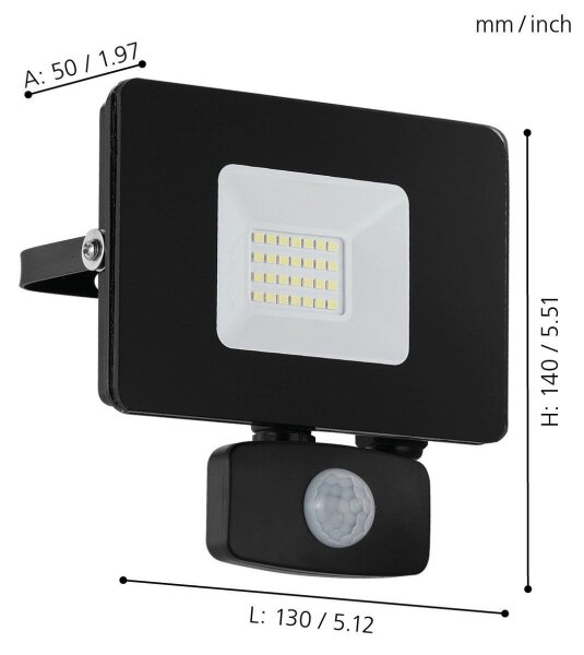 Eglo 97461 - LED Proiector cu senzor FAEDO 3 LED/20W/230V