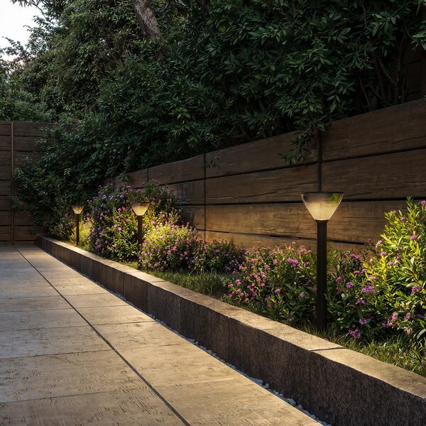 Philips Lampa solară de alee cu LED Kyna, negru, senzor, IP44, Negru, Plastic