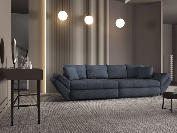 Canapea extensibilă dumonde cu ladă de depozitare si sezut confortabil din spuma high-density, Loana Enjoy Antracit 300x100 cm