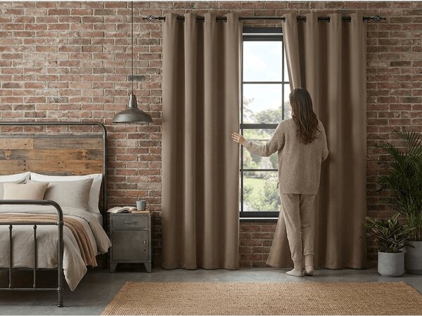 Draperie bej OXFORD 140x250 cm Agatat: Inele metalice
