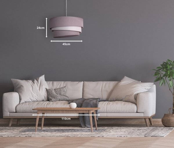 Lustră pe cablu Duolla TRIO 1xE27/40W/230V d. 45 cm gri/alb