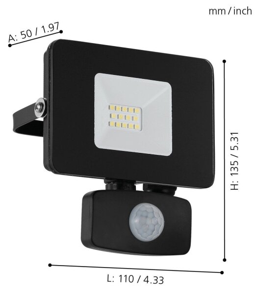 Eglo 97459 - LED Proiector cu senzor FAEDO 3 LED/10W/230V