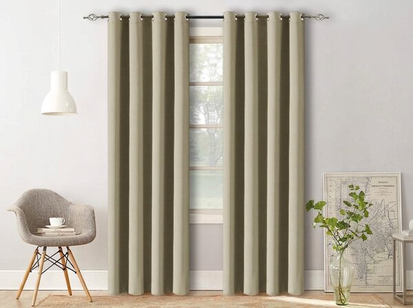 Draperie OXFORD 140x250 cm, bej deschis Agatat: Inele metalice