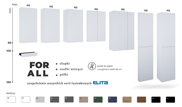 Elita For All dulap 50x12.6x80 cm laterala pe perete stejar RE140500067050