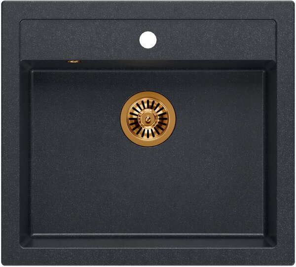 Quadron Bill chiuveta graniteq 59.5x54 cm negru HCQB6054U8_PVDC1