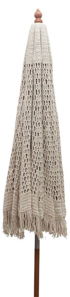 Umbrela stil mileu Brilie lemn-macrame D2.70x2.60m ecru