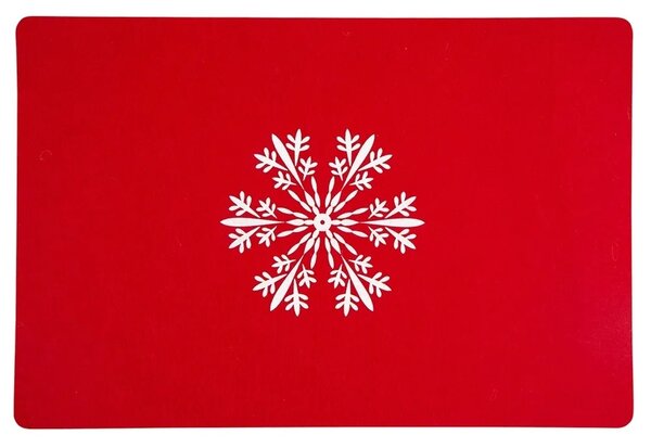 Suport farfurii Altom Snowflake roșu, 30 x 45 cm , set de 4 buc