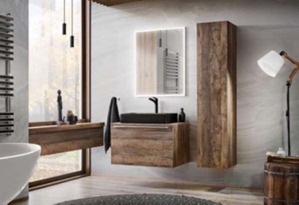 Comad Sante Fe Oak dulap 60x17x65 cm cu oglinda stejar SANTAFEOAK84-60-A-2D
