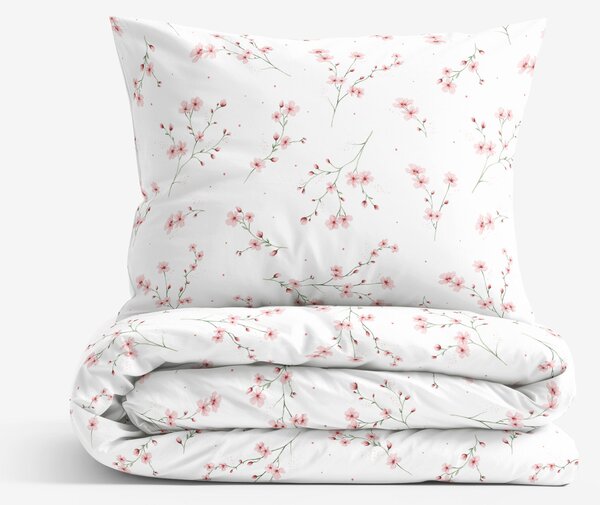 Goldea lenjerie de pat 100% bumbac - sakura înflorită 150 x 200 și 50 x 60 cm