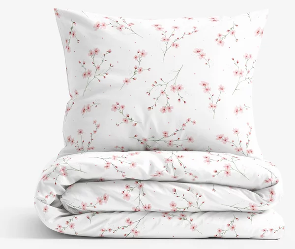 Goldea lenjerie de pat 100% bumbac - sakura înflorită 150 x 200 și 50 x 60 cm