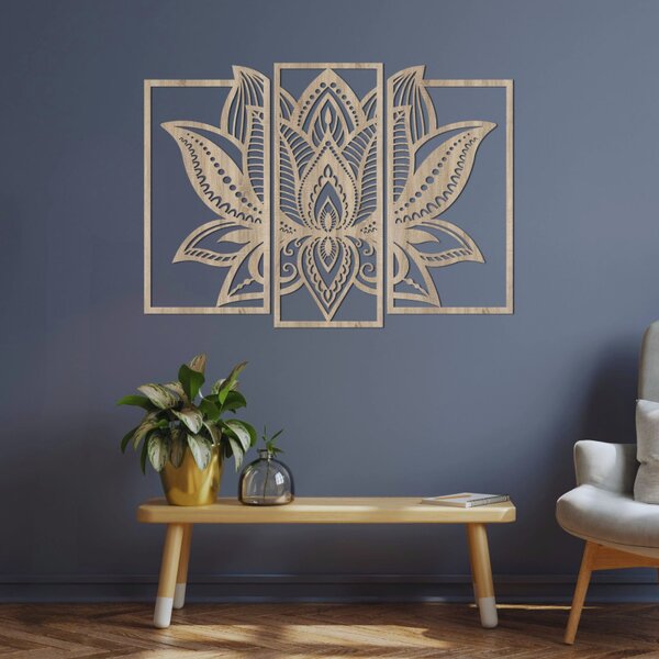 Decorațiune de perete din mai multe piese Floare de lotus | FLORIDUS