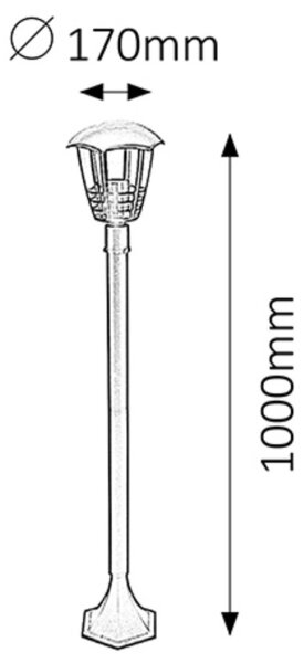 Lampă de exterior MARSEILLE 1xE27/60W/230V IP44 1 m Rabalux 8568