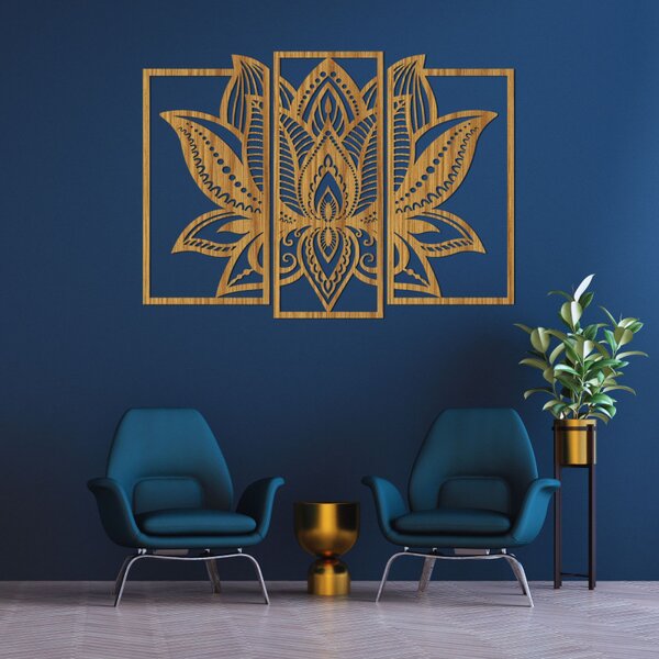 Decorațiune de perete din mai multe piese Floare de lotus | FLORIDUS