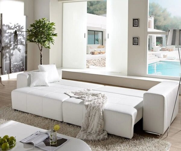 Canapea extensibilă dumonde cu ladă de depozitare si sezut confortabil din spuma high-density, Marbela Tobago Brown XXL 295x120 cm