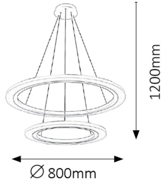 Rabalux 2429 - Lustră LED ADRIENNE LED/62W/230V argintiu