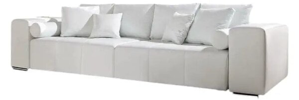 Canapea extensibilă dumonde cu ladă de depozitare si sezut confortabil din spuma high-density, Marbela White XXL 295x120 cm