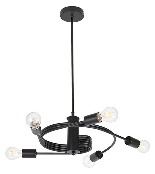 Rabalux 2098 - Lustră aplicată CARLY 5xE27/15W/230V negru